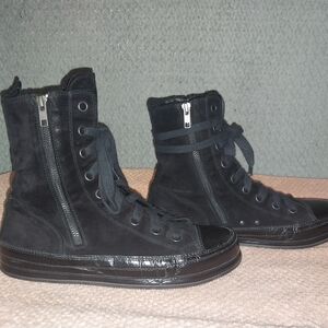 Ann Demeulemeester Scamosciato Mid Calf Suede Leather Sneakers Sz 41